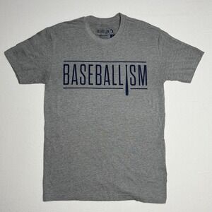 Baseballism Gray And Blue Mens Tshirt Size Small Mens Athletic Wear
